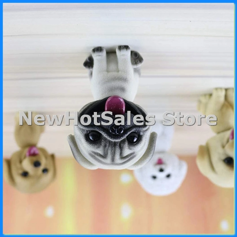 

Фигурка щенка из смолы с милой собакой, фигурка щенка, игрушка для дома/приборной панели автомобиля для украшения автомобиля-Mops-AT48