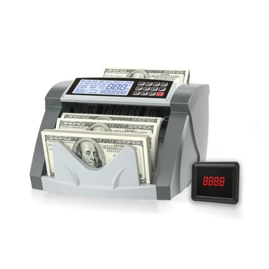 

Money Counter Machine Pro 2.0 Dual-Motor Dollar Euro MT/UV/MG/IR/DD/DBL/HLF/CHN Cash Counter Machine with Value Add Batch Modes
