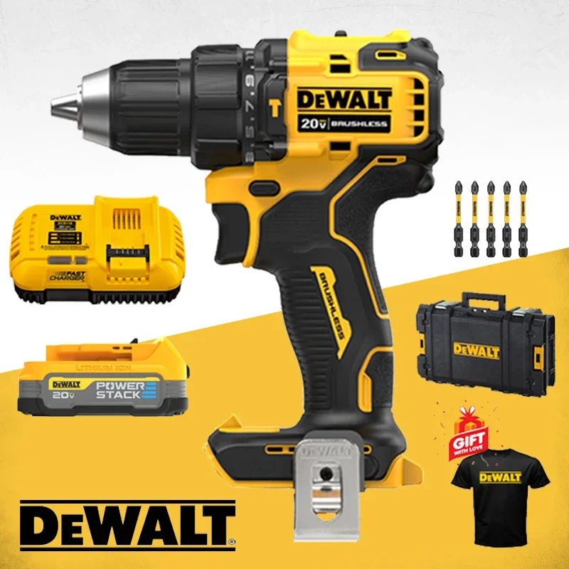 DEWALT DCD709 Cordless Compact Hammer Impact Drill Driver 20V Brushless Hand Electric Screwdriver Power Tools DCB118 DCB115