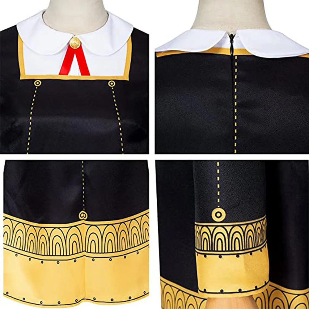 Anime SPY X FAMILY Anya Forger abito nero uniforme Cosplay adulti Costume per bambini