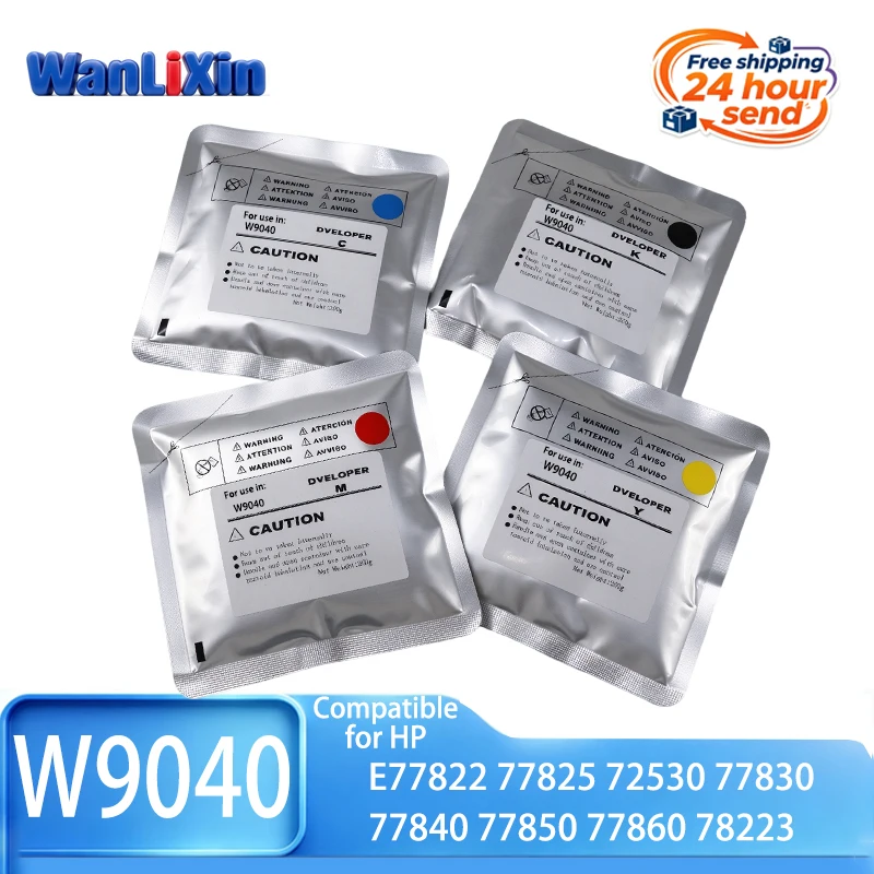 1set W9040 Developer Powder Compatible for HP Color LaserJet MFP E77822 E77825 E77830 E77822dn E77822z E77825dn E77825z E77830