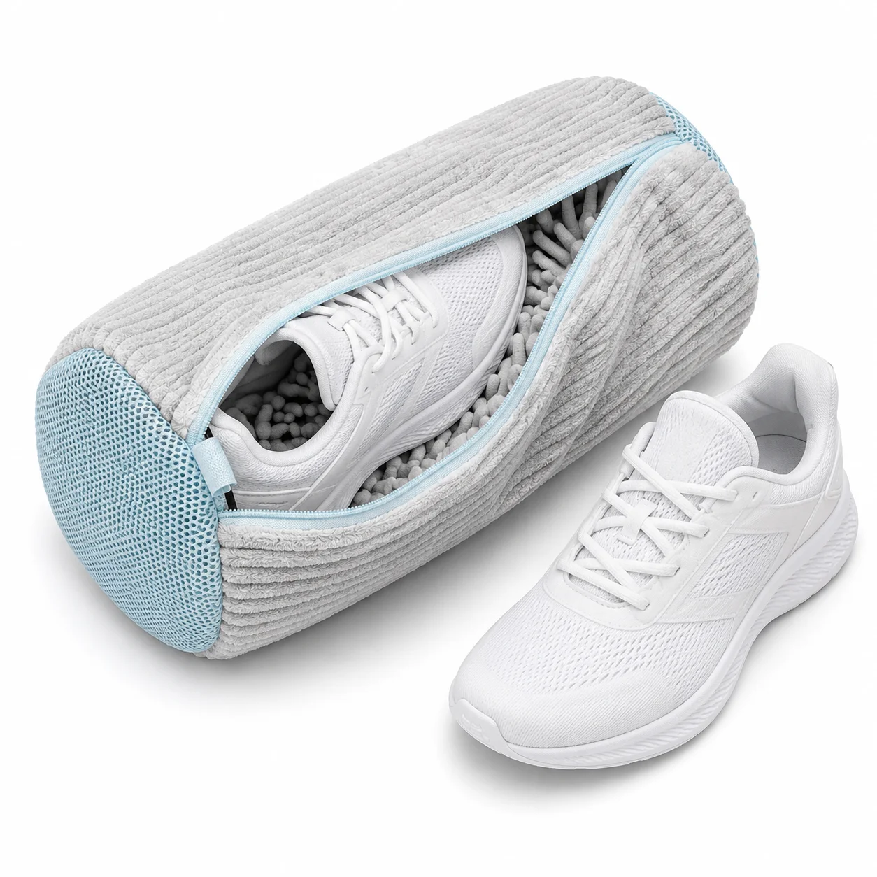 Sneaker Washing Bag for Washing Machine, Chenille Shoe Laundry Bag with Thick Cleaning Fibers, Reusable Wash Bag for Shoes