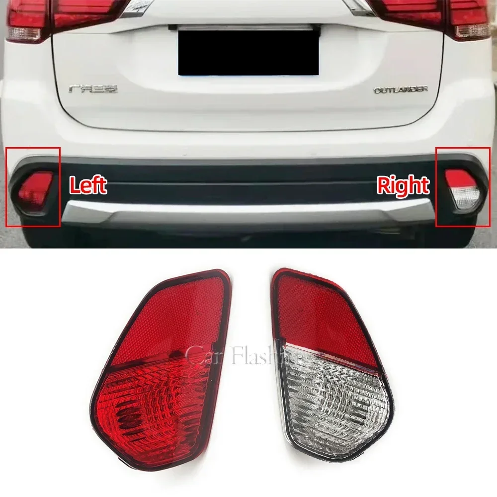 

New！ Rear Bumper Reflector Light Cover For Mitsubishi Outlander 2016 2017 2018 Fog Lamp Car Accessories have bulb