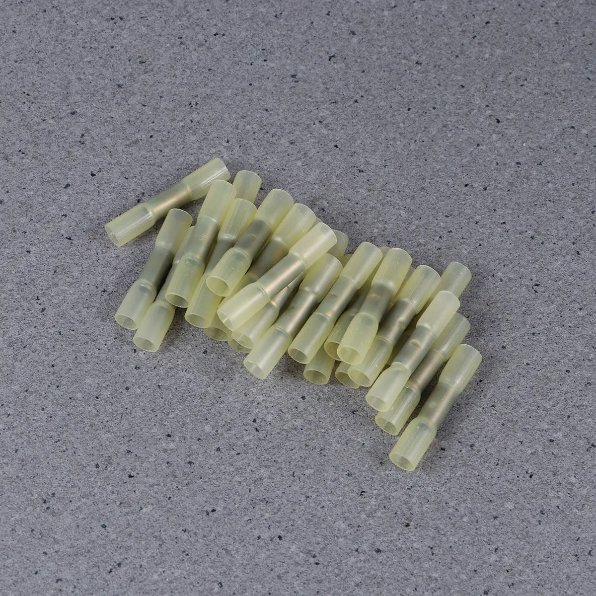 

25Pcs Waterproof Heat Shrink Butt Wire Crimp Connectors 1.5-2.5mm Dual-Wall Polyolefin Tubing with Hot Melt Adhesive Yellow