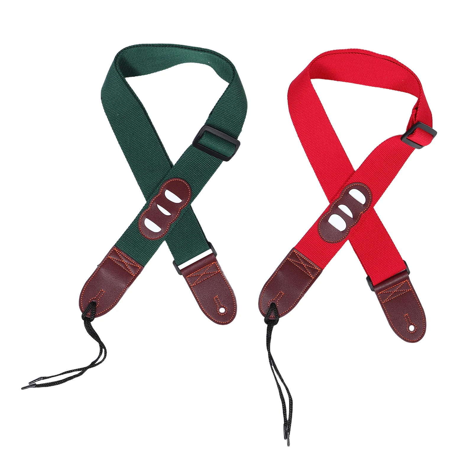 

2Pcs Acoustic Guitar Strap Polyester Adjustable Shoulder Neck Pick Holder Folk Electric Bass Universal Replacement Sling