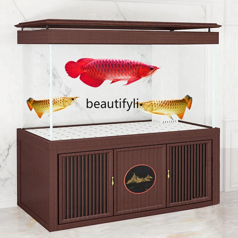 

New Super White Glass Bottom Filter Large Aquarium Change Water Living Room Dragon Fish Tank Mute