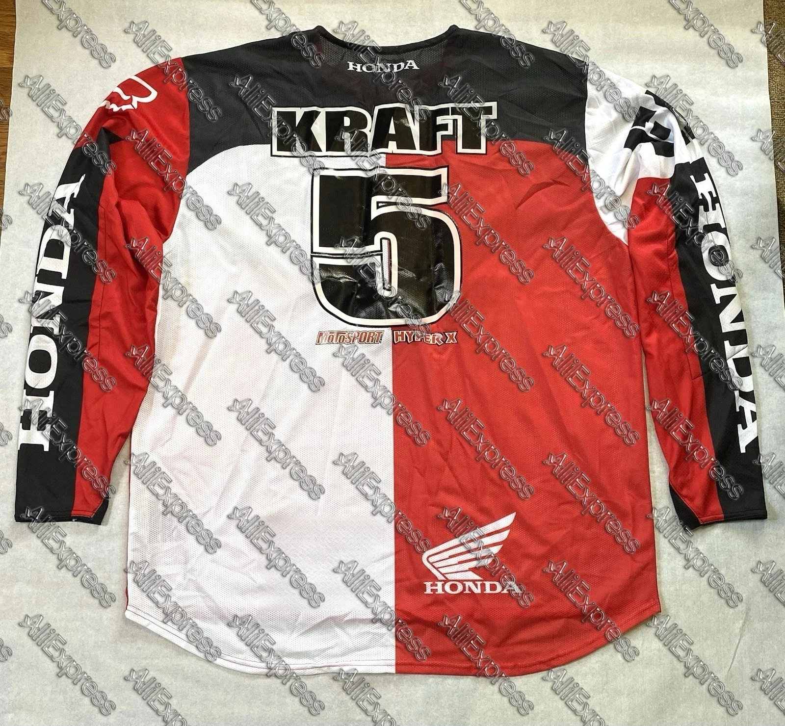 

Джерси Fox Racing Honda # 5 мужских футболок с длинными рукавами для мотокросса, езда 2013 г., быстросохнущие дышащие футболки для мотокросса на 360°