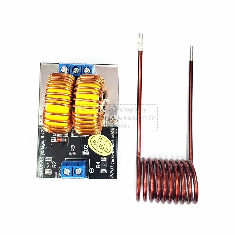 DC 5-12V 120W Mini ZVS Induction Heating Board DIY Cooker with No Tap Flyback Driver Heater Ignition Coil Module