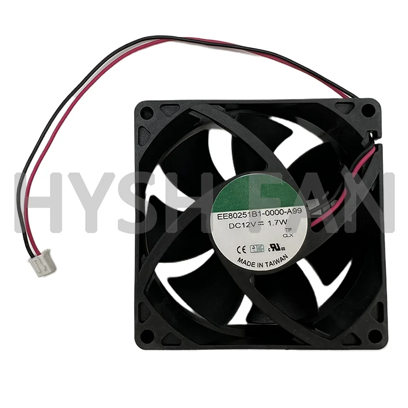 Ventilador de bola dupla, 8025, EE80251B1-0000-A99, 12V, 1.7W