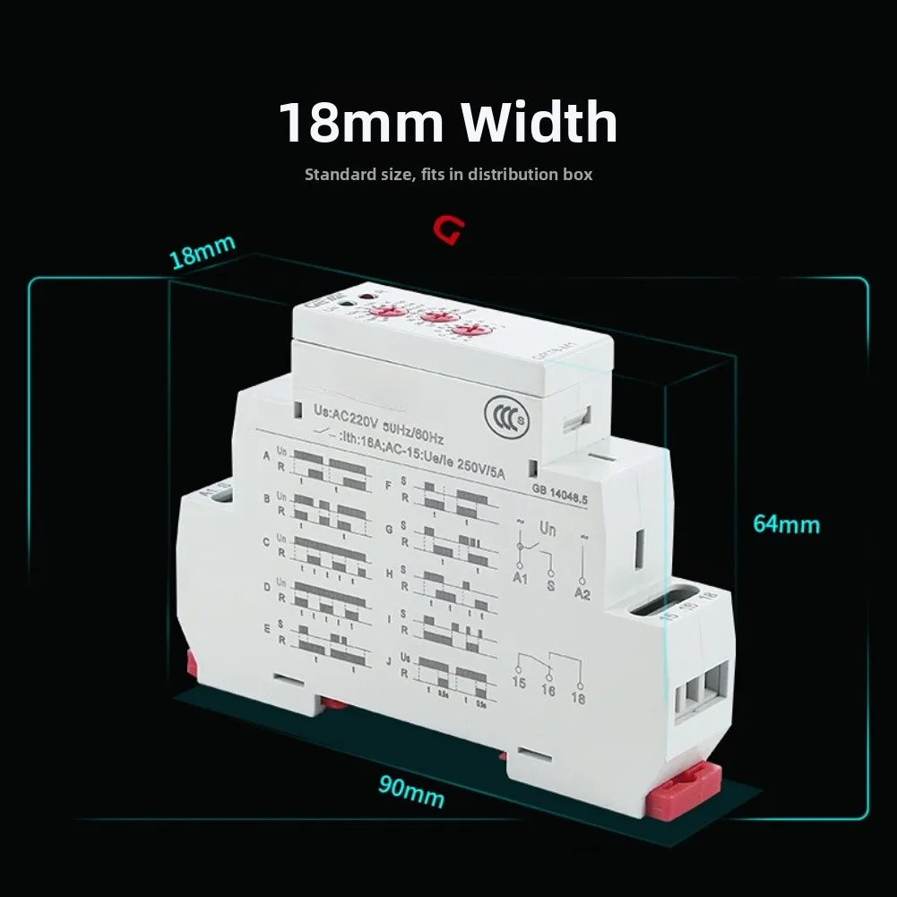 GRT8-M Industrial Time Relay Module Featuring 10 Million Cycle Mechanical Lifespan and Wide Voltage 12-240V AC/DC Input