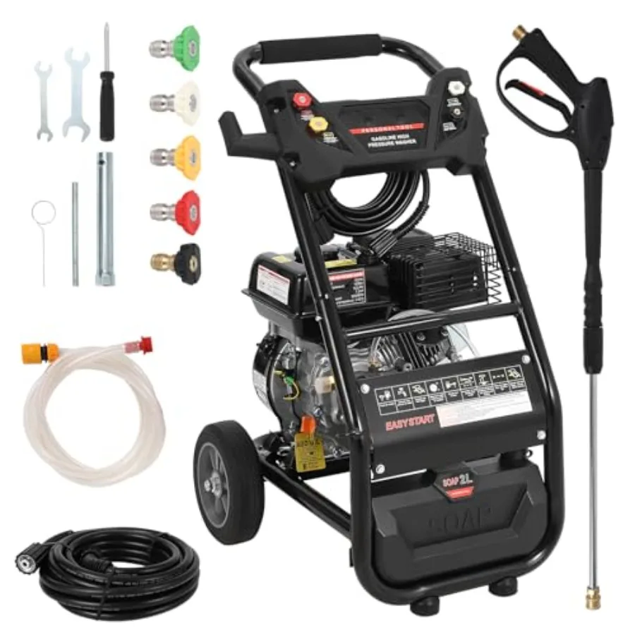

3600PSI Gas Pressure Washer 2.6GPM Gas Power Washer Washer with Wheels Easy to Move Commercial High Pressure Washer with 26 ft