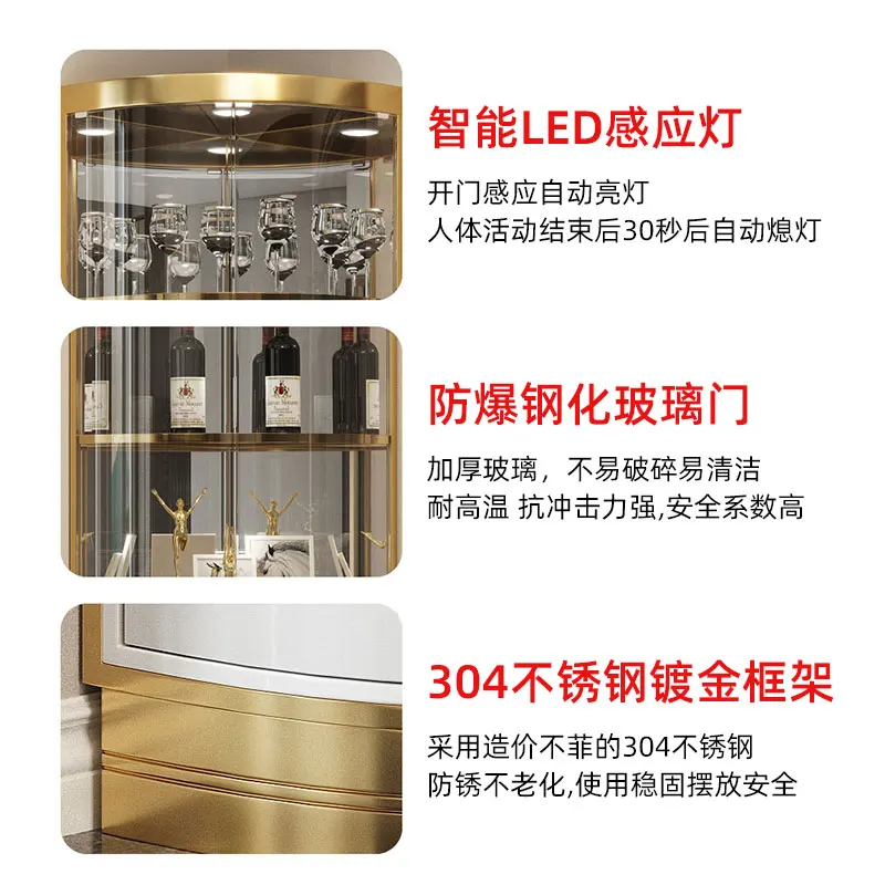 Living Room Corner Shelf Light Luxury Corner Cabinet Right Angle Turning Cabinet