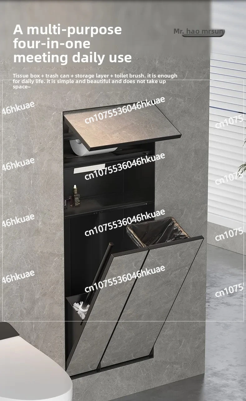 Customizable Hidden Bathroom Cabinet - Stainless Steel Embedded Niche, Garbage Bin Tissue Box Storage Rack