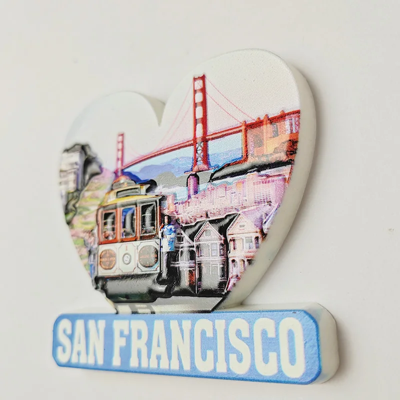 

San Francisco, 3D, tourist souvenirs, creative personality, decorative home, arts and crafts collection, refrigerator magnets