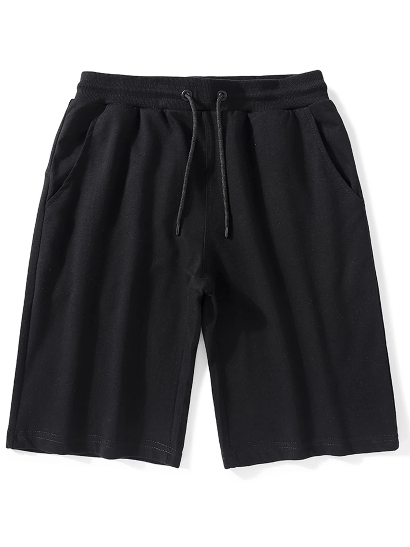 

Men's Summer Knit Sports Shorts, Loose Straight-Leg Five-Point Shorts, Single Piece, with Drawstring Waistband and Side Pockets, Suitable for Fitness, Running, Daily Commuting, Home Leisure, and Various Other Occasions