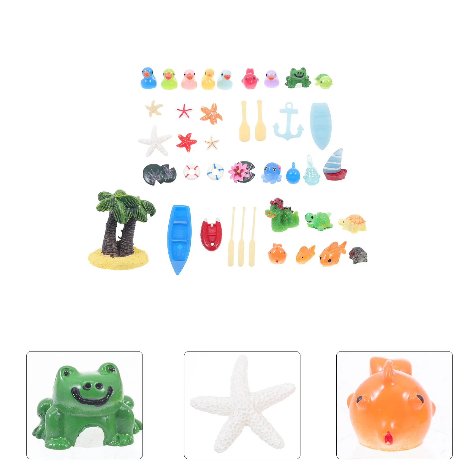 40 Pcs Resin Crafts Lifelike Mini Figurines Fish Tank Decor Aquarium naments Garden Accessories Pet Supplies Realistic