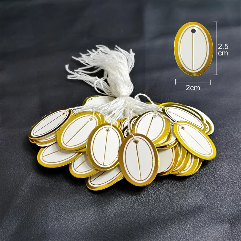100pcs Jewelry Price Tags Handwritten Labels with String
