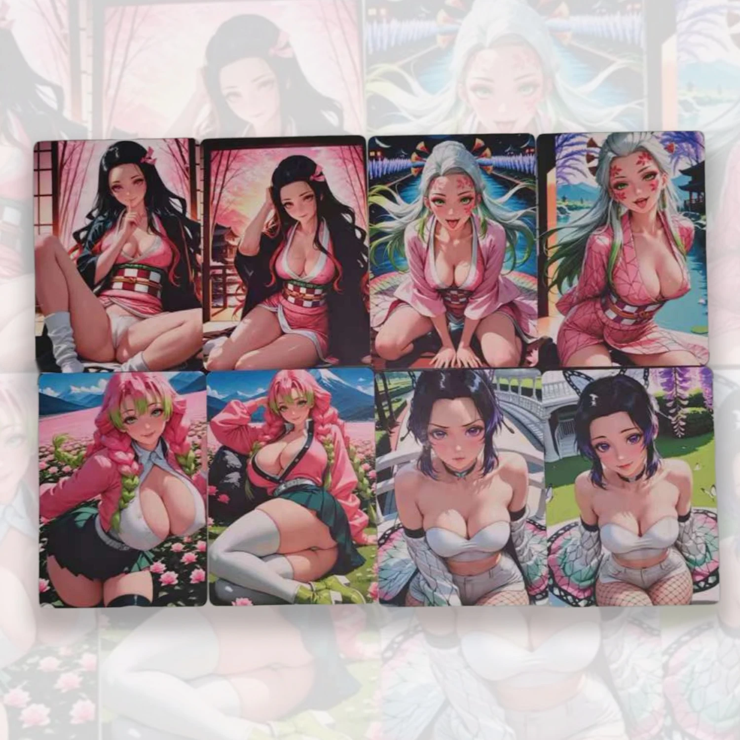 

8Pcs/set Demon Slayer Sexy Card Kimetsu no Yaiba Kamado Nezuko​ Kochou Shinobu​ Kanroji Mitsuri​ Daki​​ Collection Card 18+