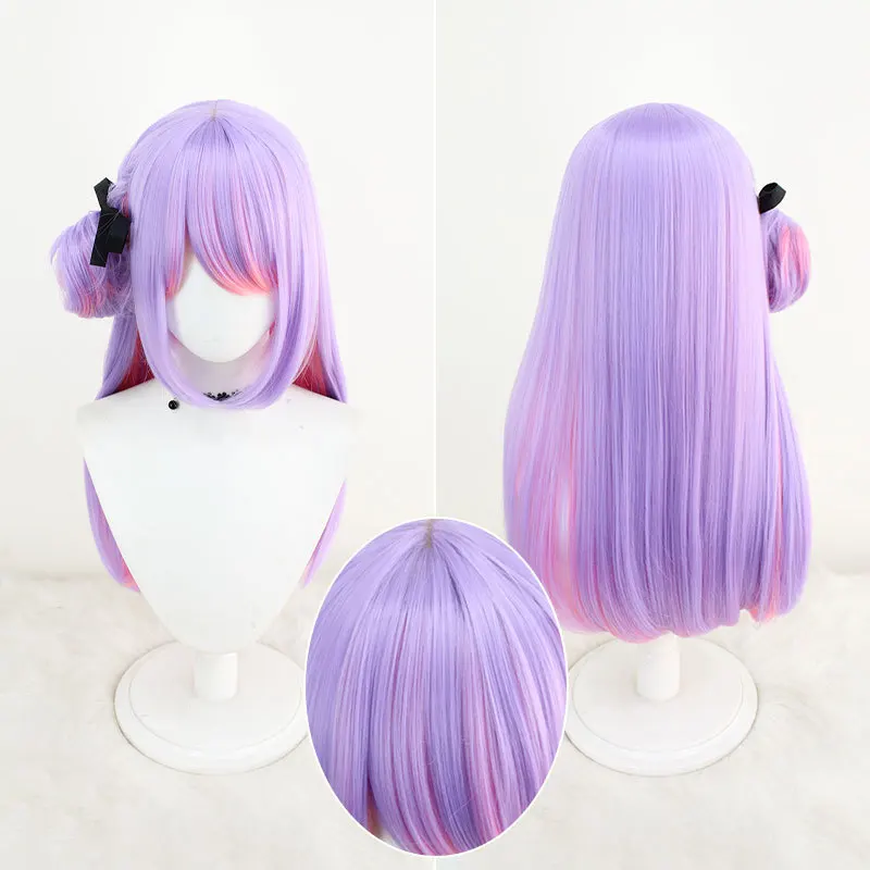 HOLOLIVE VTuber Tokoyami Towa cosplay wig Purple Shawl wig halloween party Role Cos Wig