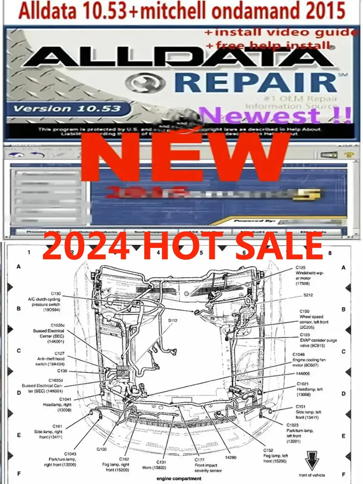 2024 Hot Newest all data auto repair software alldata 10.53 software alldata download auto diagnostic free help install