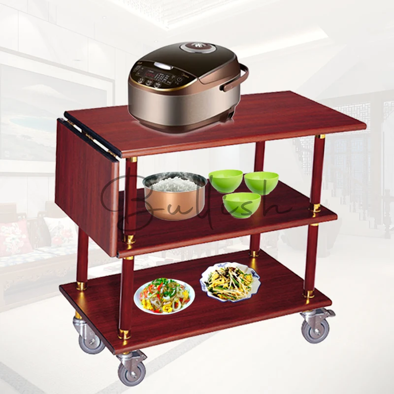Mobile wine cart service trolley upscale commercial hotel hotel solid wood