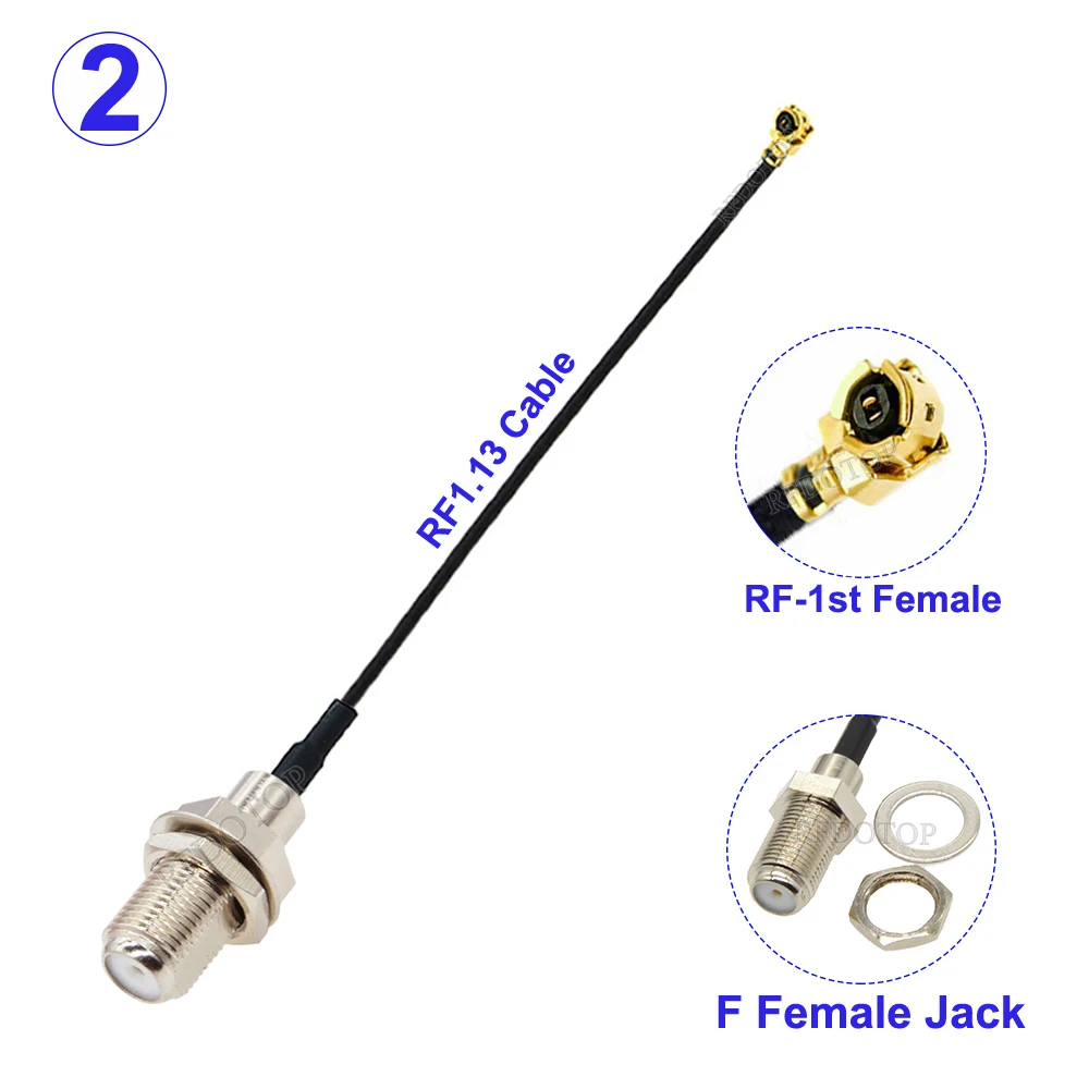 10 Teile/los RF1.13 U.fl IPX-1 Buchse auf F Buchse F auf IPX RF1.13 Kabel RF Koaxial Pigtail Antenne Verlängerung Jumper