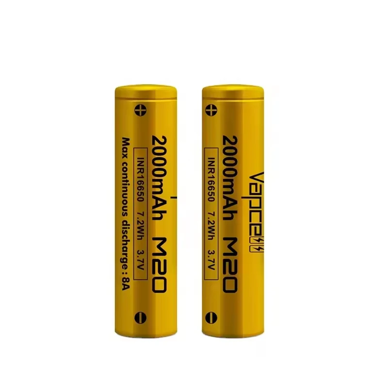 Original Vapcell 16650 M20 Batterie 2000 mah 3,7 V 8A Wiederaufladbare Lithium-Batterie INR 16650 für Taschenlampe Power werkzeug Spielzeug