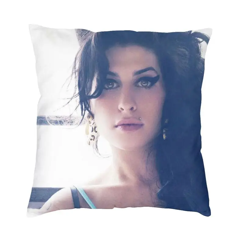 Cute Amy Winehouse Cushion Cover Double-sided Print Famous Singer Floor Pillow Case for Car Fashion Pillowcase Home Decoration