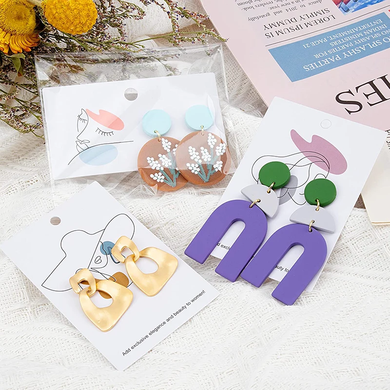 20 Pcs Earring Holder Cards Necklace Display Cards Aesthetic Earring Backs for Selling DIY Ear Studs Jewelry Packaging Supplies