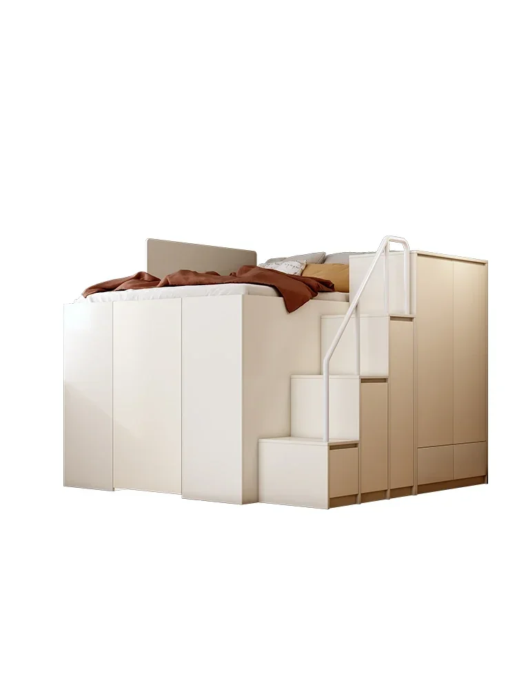 Cama integrada com armário combinado multifuncional