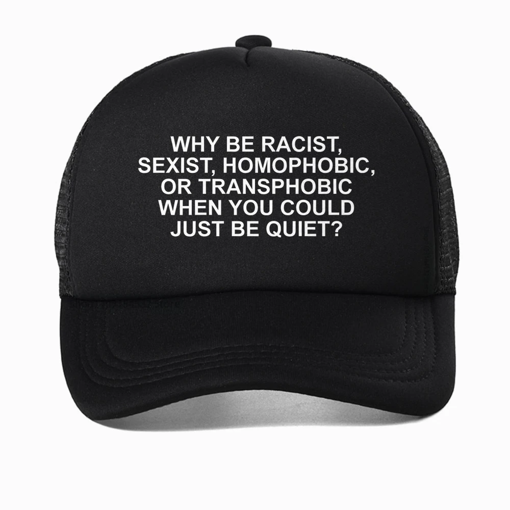 

Why Be Racist Frank hat Male Blond Hip Hop Trend baseball cap Ocean Hip-Hop Men Women Casual Mesh Breathable SunHats