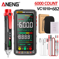 VA Color Display Multimeter Tester ANENG 682 AC/DC Voltage Current Rechargable+VC1010 Digital Voltage Detector Tester Pen Tools
