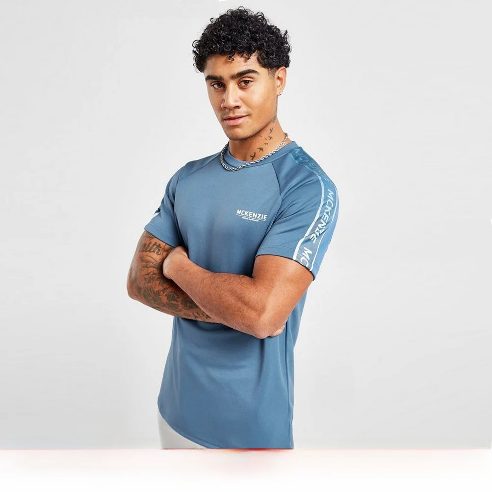 

Functional Qui Dry Breathable Elastic ort Sve T-irt ex Spring Summer Silicone Letter Print Faionable Streetwear