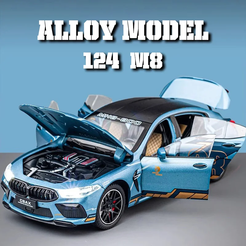 1-24合金製m8高級車おもちゃモデル、精巧なデスクトップ装飾品、車模型愛好家のための最高のコレクション、ハロウィーンギフト
