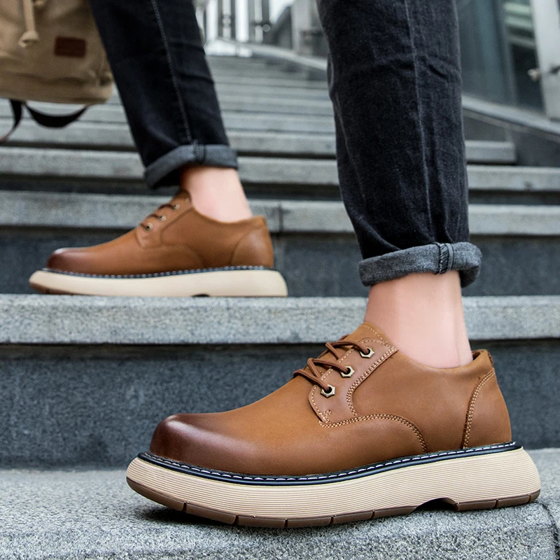 

Туфли-оксфорды из натуральной кожи на шнуровке, мужские удобные формальные классические кожаные мужские туфли, полированные носки для платьев