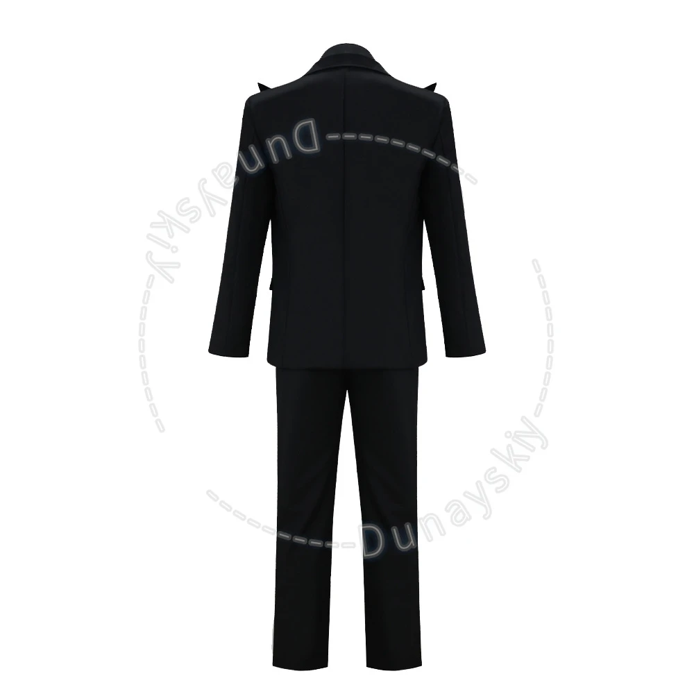 Good Sign Crowley Demon Black Formal Suit  Black Suit Cosplay Costume Halloween Cosplay Uniform with Decorative Tie Fans Party view 5
