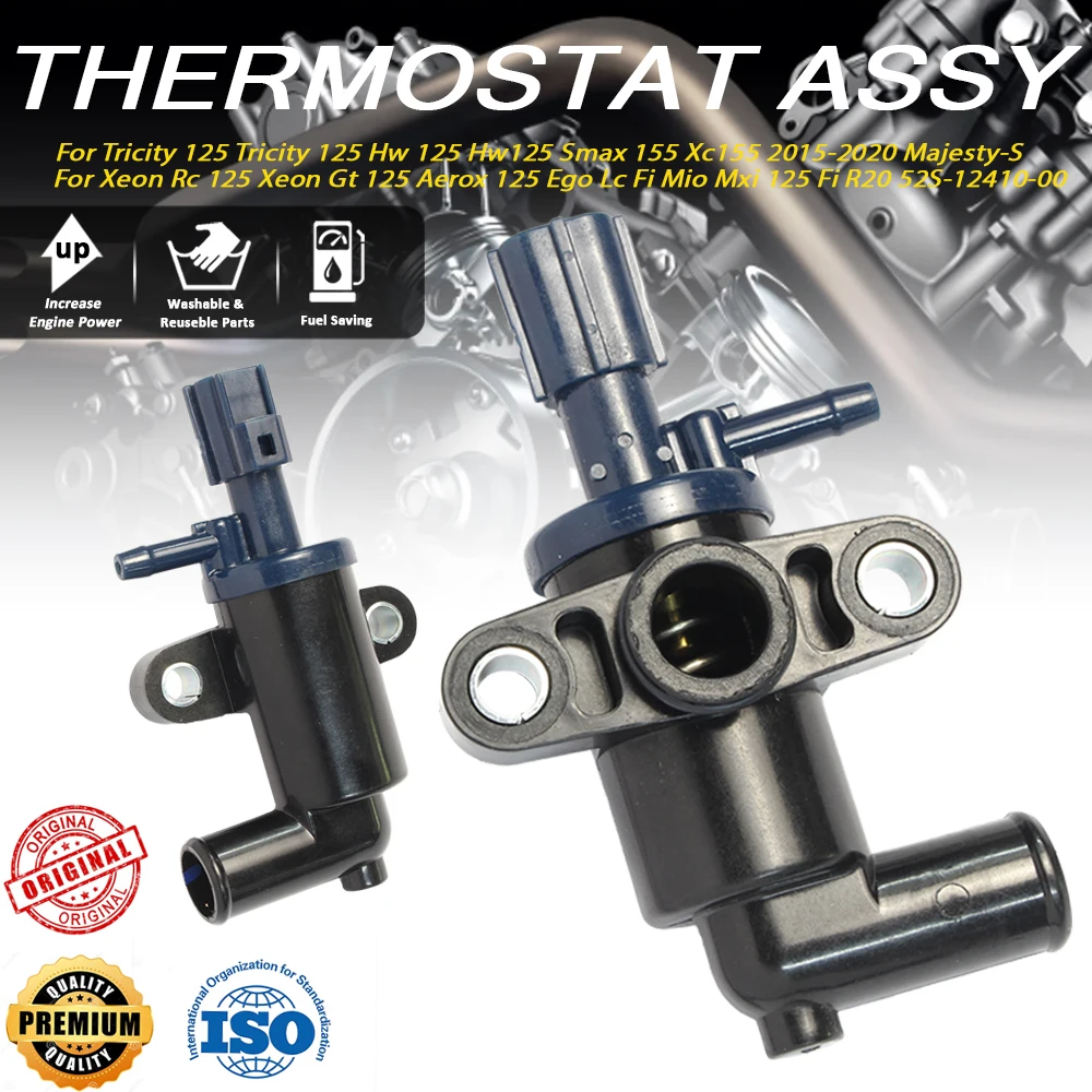 

For Tricity Hw125 Smax Xc155 2015-2020 Majesty-S Rc Xeon Gt Aerox 125 Ego Lc Mio Mxi 125 Fi R20 52S-12410-00 Thermostat Assy