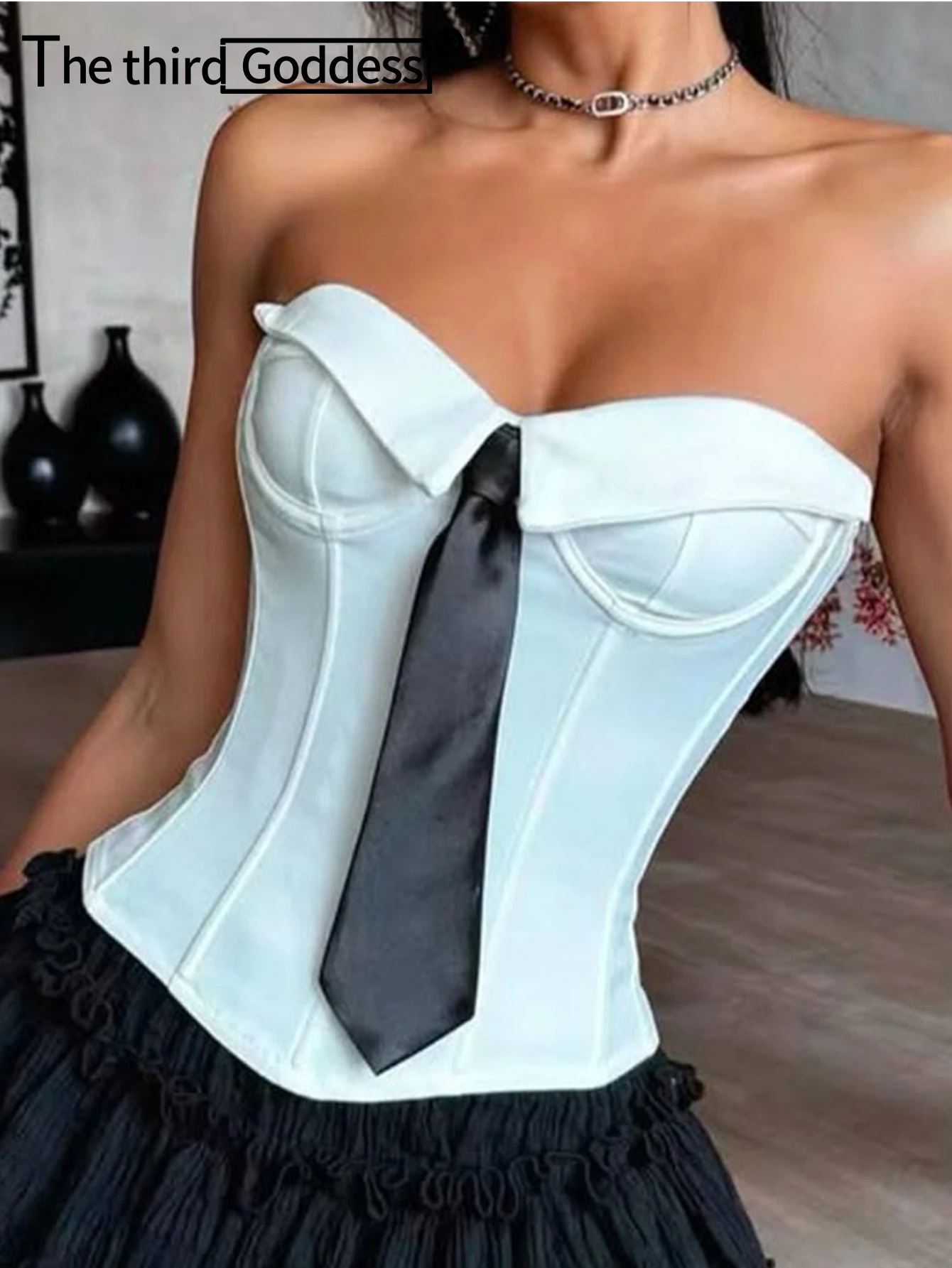Sexy Backless White Corset Tank Top Women Summer Club Party Tops Woman 2026 Cropped Tie Tube Top Fashion Hotwife Street Wear New