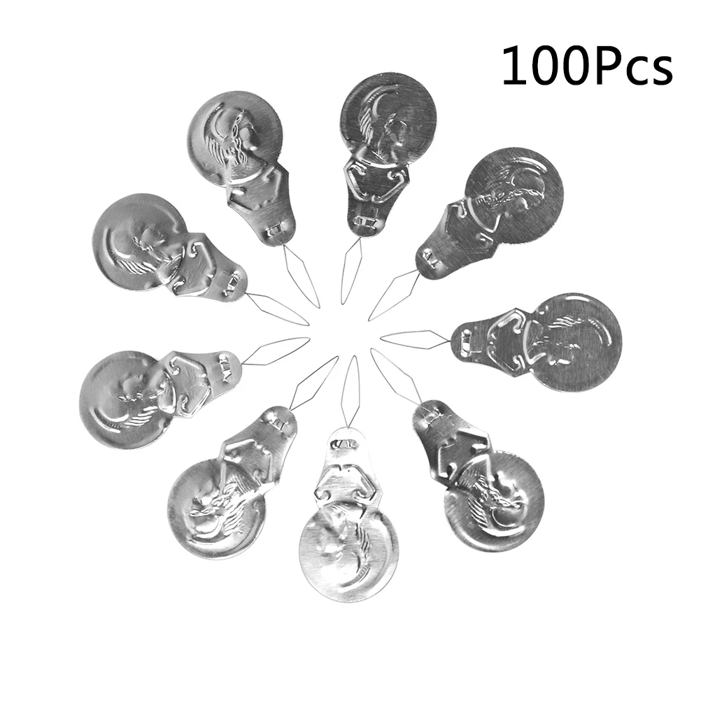 100pcs Simple Aluminum Needle Threader Gourd Shaped Sewing Needle Helper For Hand Sewing Silver DIY Stitch Insertion Wire Loop