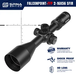 SPINA OPTICS FalconPoint 2-16x56 FFP Scope Sight 1/10MIL Side Parallax 10-200m Tactical Hunting Riflescope PCP AR15 22LR.338.556
