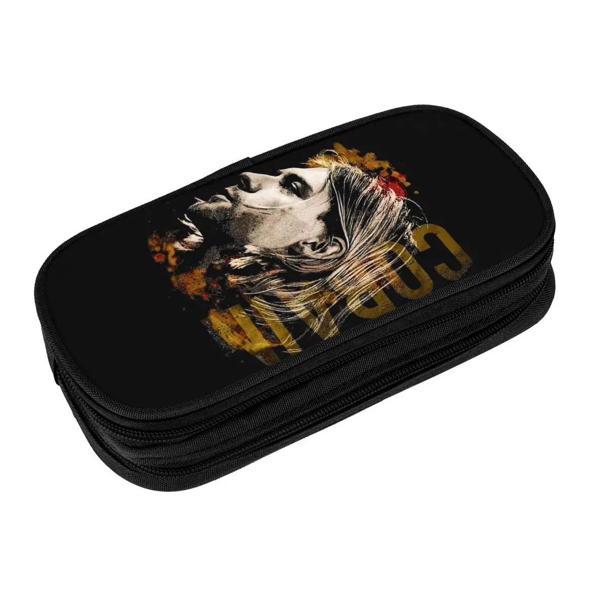 

Rocker Kurt Painting Portrait Pencil Case Rock Music Zipper Pencil Box Girl Boy Retro University School Pencil Cases Stationery