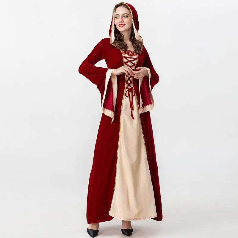 زي تنكري للهالوين على الطراز القروسطي، زي مصاص دماء وساحرة بأكمام طويلة، زي متناسق للأب والطفل، زي ليلى والذئب على الطراز الأ...