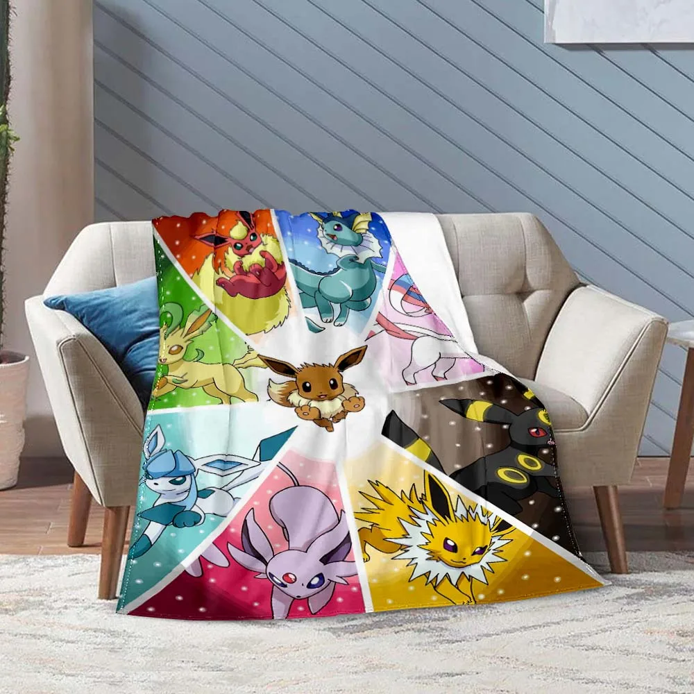 

6 Size Pokémon Cartoon Blankets Cute Pikachu 3D Printing Comfortable and Soft Picnic Blanket Gift To Family or Friends