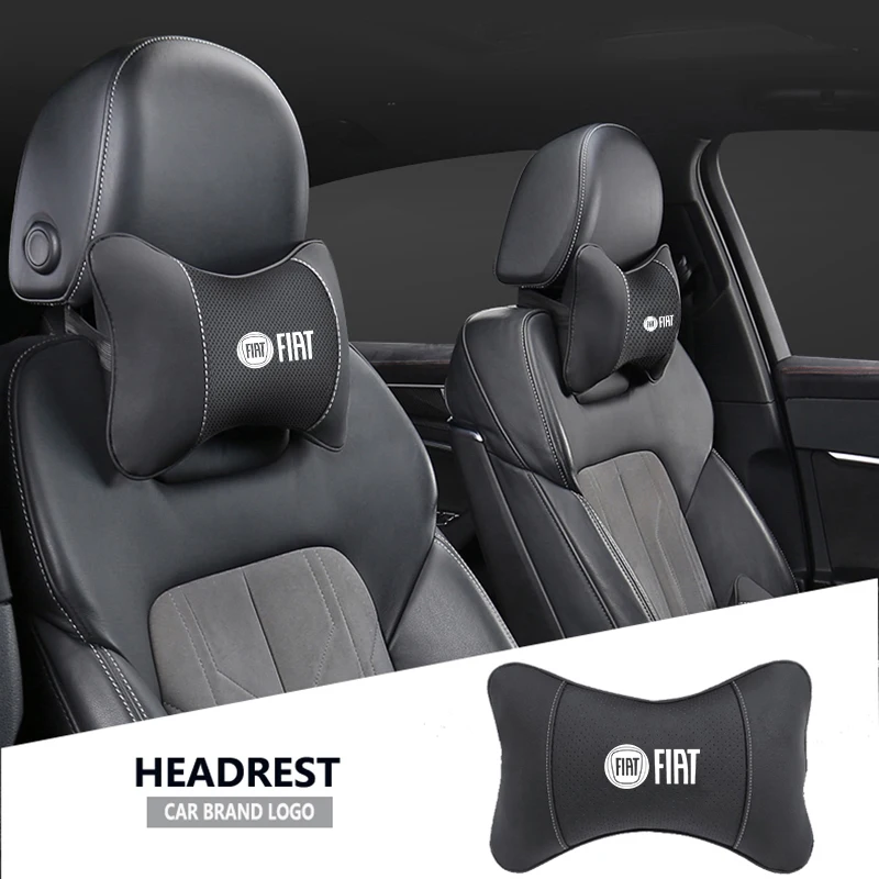 1 Stücke Autositz Kopfstütze Auto Logo Nackenkissen Für Fiat Abarth 500 Tipo FR Panda Argo Freemont Viaggio Bravo Punto Doblo Pulse