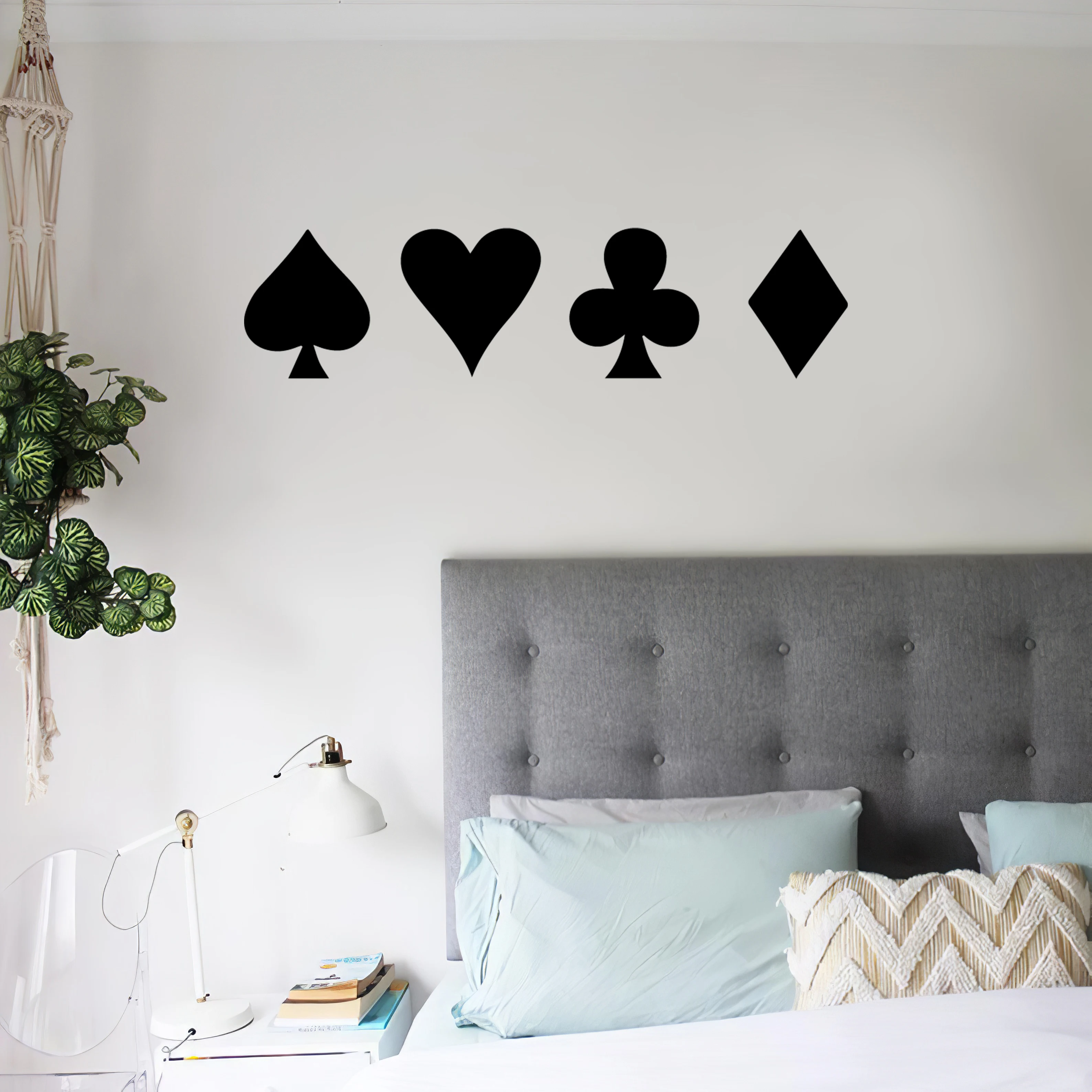 1 pc cool Spade Heart Diamond Club Wall Sticker Self Adhesive Vinyl Waterproof wallpaper For Home Decor Living Room Bedroom
