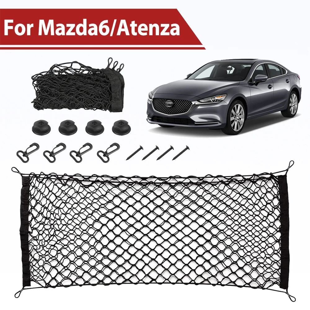 

Car Trunk Cargo Net For Mazda6 Mazda 6 Atenza 2002-2025 Trunk Storage Organizer Elastic Mesh Storage Rack Car Accessories