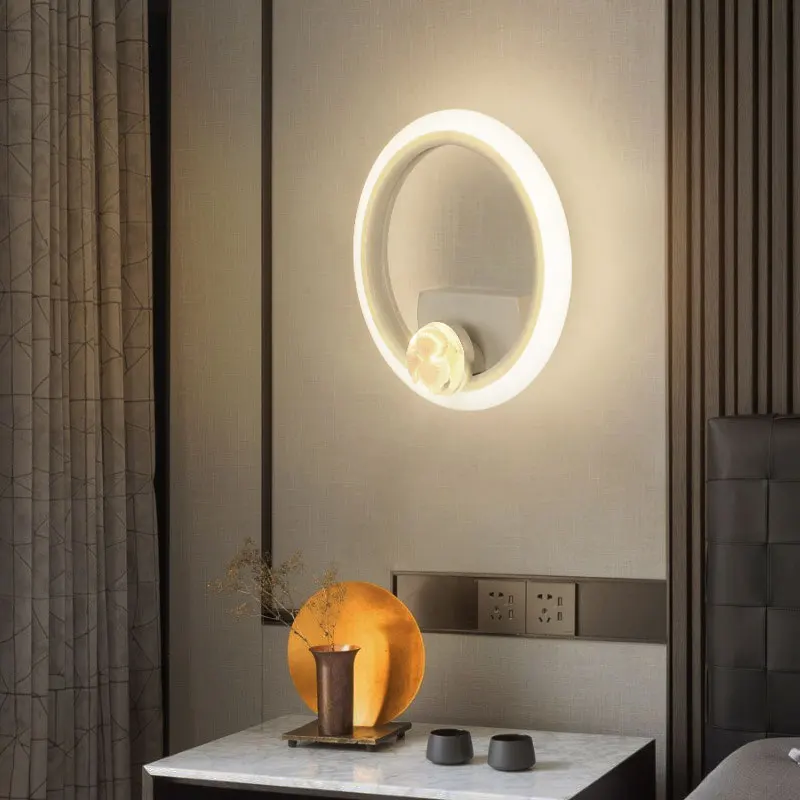 

Современный светодиодный настенный светильник, минималистичный дизайн, кольцевой светильник для спальни, прикроватной тумбочки, гостиной, прохода, коридора, лестницы, домашнего декоративного освещения