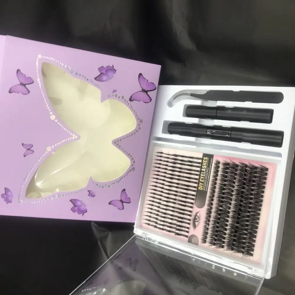 Women's Fashion Natural Makeup False Eyelashes Thick Cross Handmade Fake Eyelash Wispy Messy 3D Faux Mink Lash