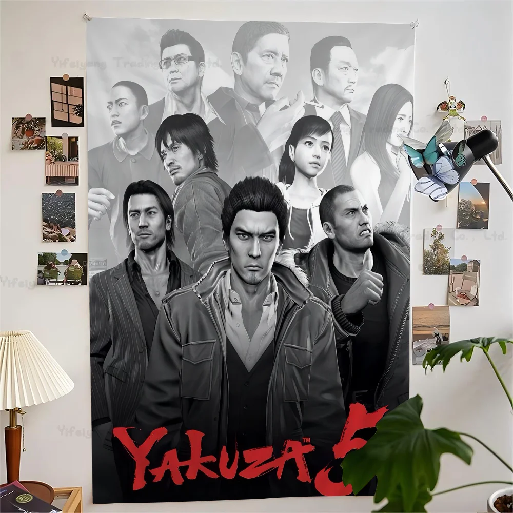 Yakuza Like a Dragon Game Anime Tapestry Hanging Tarot Hippie Wall Rugs Dorm Wall Hanging Sheets