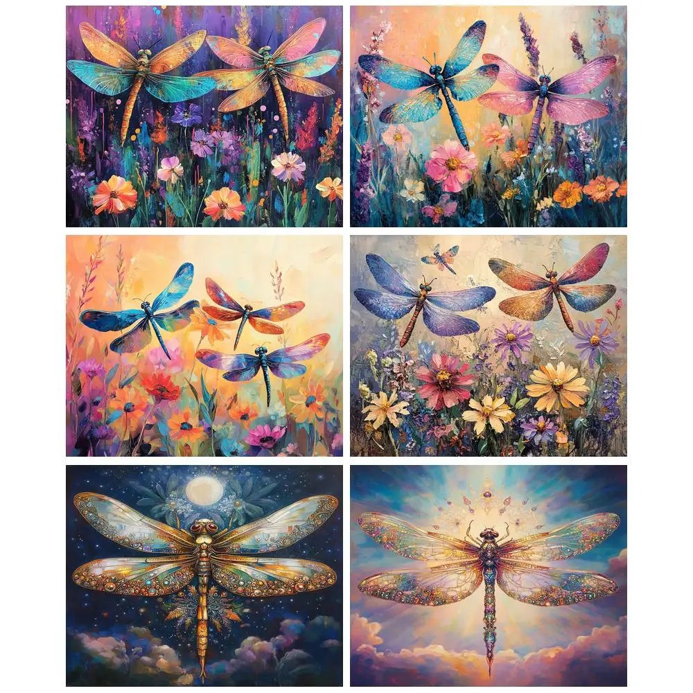 

GATYZTORY Acrylic Paint By Numbers For Adults Dragonfly Animal Painting By Number Handpainted Art Unique Gift Home Decor